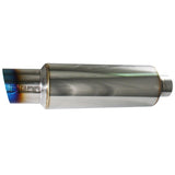 Injen 3.00 Universal Muffler w/Titanium burnt rolled Tip and stainless steel resonated inner wall