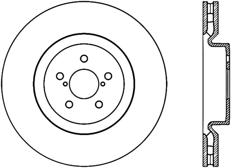StopTech 17-18 Subaru BRZ SportStop Cryo Slotted & Drilled Front Left Rotor