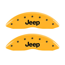 MGP 4 Caliper Covers Engraved Front & Rear Srt Yellow Finish Black Char 2006 Jeep Commander
