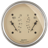 AutoMeter Gauge Dual Wtmp & Volt 3-3/8in. 250 Deg. F & 18V Elec Antq Beige