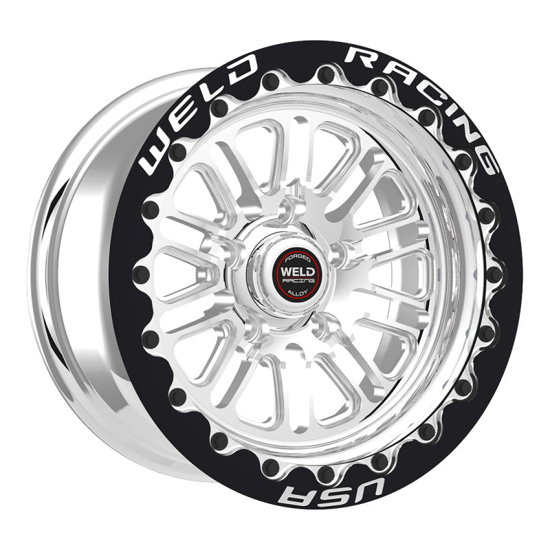 Weld S72 17x10 / 5x115 BP / 6.7in BS Polished Wheel (High Pad) - Black Single Beadlock