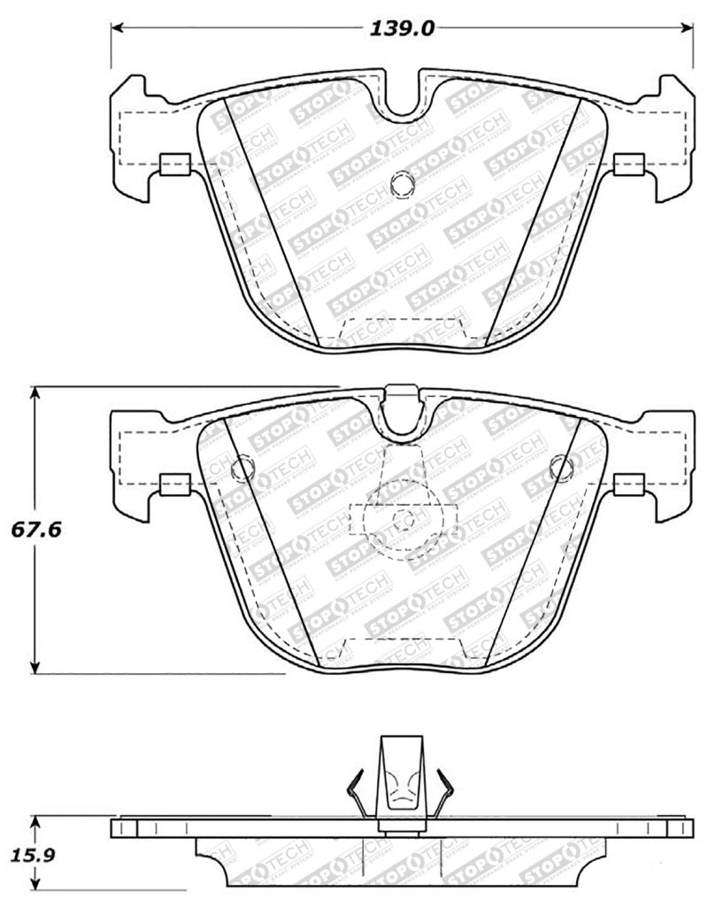 StopTech 06-11 BMW 650Ci Street Select Rear Brake Pads