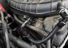 Load image into Gallery viewer, J&amp;L 11-17 Ford Mustang V6 Passenger Side Oil Separator 3.0 V2 - Black Anodized