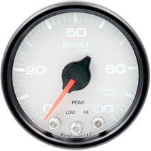 Load image into Gallery viewer, Autometer Spek-Pro Gauge Boost 2 1/16in 100psi Stepper Motor W/Peak &amp; Warn Wht/Blk