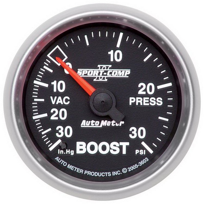 Autometer Sport-Comp II 52mm 30 PSI Mechanical Boost Vacumm Gauge