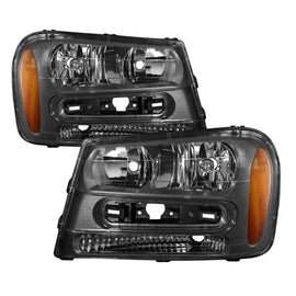 xTune Chevy Trailblazer 02-09 Crystal Headlights Black HD-JH-CTB02-AM-BK
