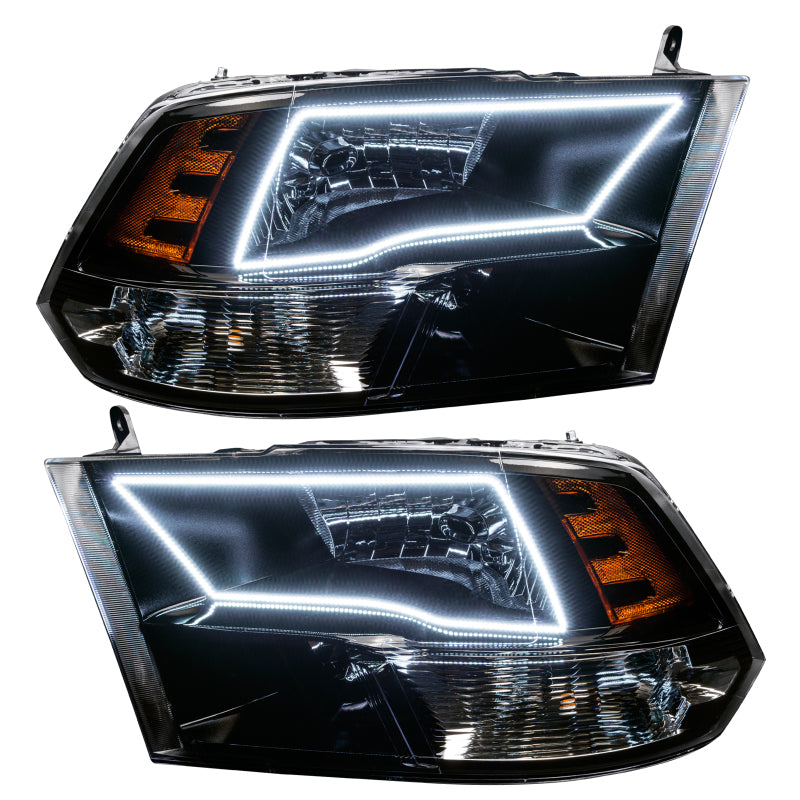 Oracle 09-17 RAM 1500 TRX/SLT Quad Pre-Assembled Headlights - Black Housing - White SEE WARRANTY