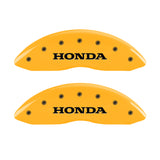 MGP 4 Caliper Covers Engraved Front Honda Engraved Rear Pilot/2015 Yellow finish black ch