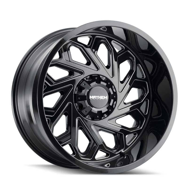 Mayhem 8112 Essex 20x9 / 5x127 BP / 18mm Offset / 87.1mm Hub Black w/ Milled Spokes Wheel