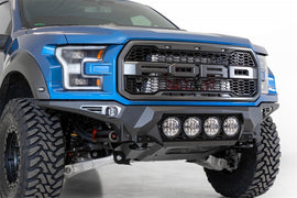 Addictive Desert Designs 17-20 Ford F-150 Raptor Bomber Front Bumper w/ 4 Rigid 360 6in Round Mounts - GTR Auto