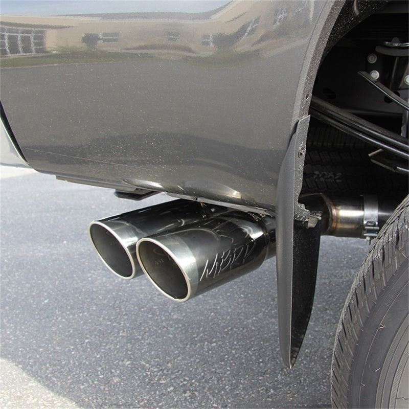 MBRP 11-14 Ford F250/350/450 6.7L 4in Filter Back Dual Single Side Exit 5in Tips Alum Exhaust