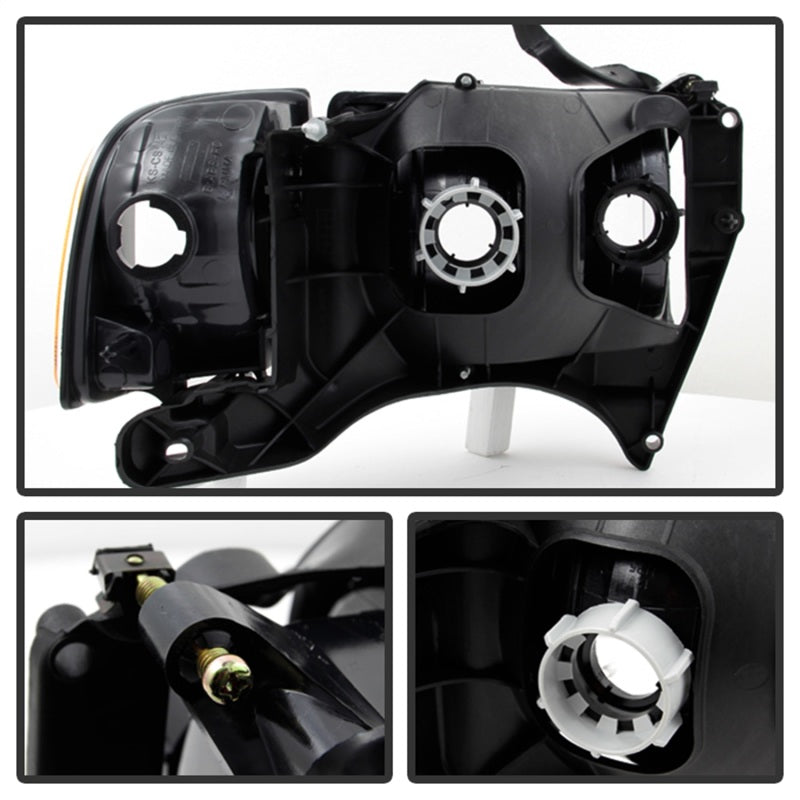 xTune Dodge Ram Sport Model Only 1999-2002 OEM Headlights Black HD-JH-DR99-SP-BK