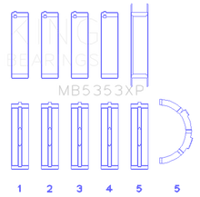 Load image into Gallery viewer, King Engine Bearings Ford 281 4.6L SOHC 16V (Size STDX) Performance Main Bearing Set (Set of 5)