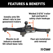 Load image into Gallery viewer, Curt Spyder 5th Wheel Rail Gooseneck Hitch