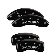 Load image into Gallery viewer, MGP 4 Caliper Covers Engraved Front &amp; Rear Acura Black finish silver ch