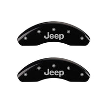 Load image into Gallery viewer, MGP 4 Caliper Covers Engraved Front &amp; Rear JEEP Black finish silver ch