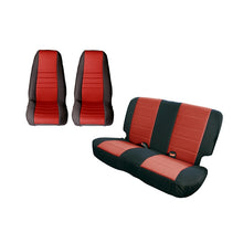Load image into Gallery viewer, Rugged Ridge Seat Cover Kit Black/Red 80-90 Jeep CJ/YJ