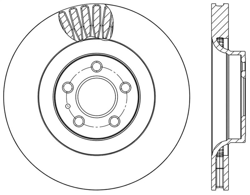 StopTech Cross Drilled Sport Brake Rotor - 2015 Ford Mustang Non-Brembo - Front Left