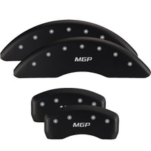 Load image into Gallery viewer, MGP 4 Caliper Covers Engraved Front &amp; Rear MGP Matte Black finish silver ch