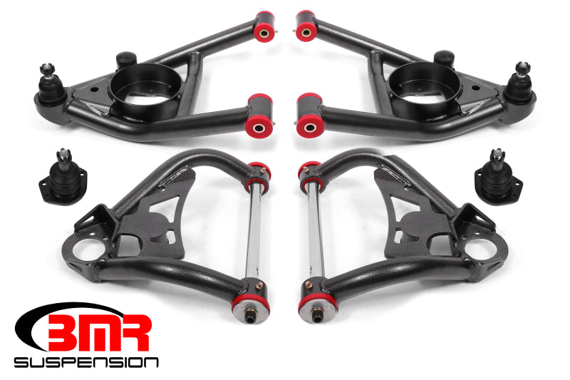 BMR 64-72 A-Body Upper And Lower A-Arm Kit - Black Hammertone - GTR Auto