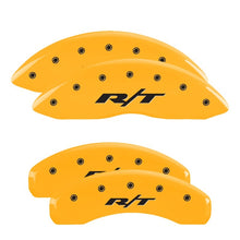 Load image into Gallery viewer, MGP 4 Caliper Covers Engraved Front &amp; Rear Stingray Yellow finish black ch