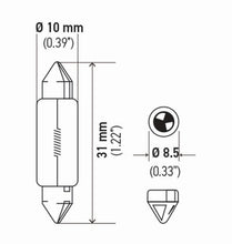 Load image into Gallery viewer, Hella Bulb 6411 12V 10W Sv858 T325 10X41(2)