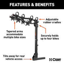 Load image into Gallery viewer, Curt Premium Hitch-Mounted Bike Rack (4 Bikes 2in Shank)