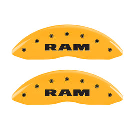 MGP 4 Caliper Covers Engraved Front Ram Rear Ramhead Yellow Finish Black Char 2007 Dodge Durango
