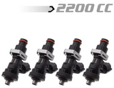 BLOX Racing Eco-Fi Street Injectors 2200cc/min w/1in Adapter Honda B/D/H Series (Set of 4)