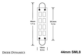 Diode Dynamics 44mm SML8 LED Bulb - Red (Single)