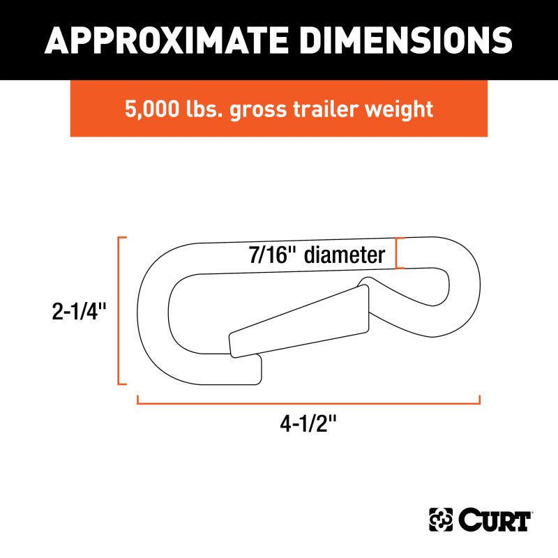 Curt 7/16in Snap Hook (5000lbs Packaged)