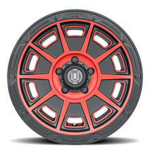 Load image into Gallery viewer, ICON Victory 17x8.5 5x4.5 0mm Offset 4.75in BS Satin Black w/Red Tint Wheel