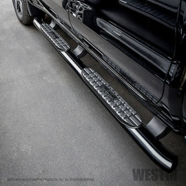 Westin 19-20 Chevrolet/GMC Silverado/Sierra 1500 Double Cab PRO TRAXX 4 Oval Nerf Step Bars - Black - GTR Auto