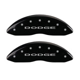 MGP 4 Caliper Covers Engraved Front & Rear With out stripes/Dodge Black finish silver ch