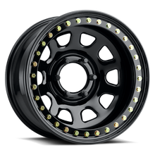 Load image into Gallery viewer, Raceline RT51 Daytona Rock 15x7in/5x114.3 BP/-6mm Offset/83.82mm Bore - Gloss Black Beadlock Wheel