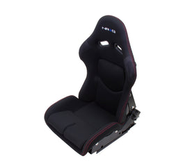 NRG FRP Bucket Seat - Reclinable (Black Cloth w/Red Stitching)
