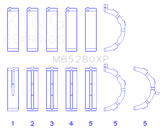 King Engine Bearings Ford Prod. V8 4.6L/5.4L (Size .026) Performance Main Bearing Set