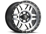 ICON Six Speed 17x8.5 6x5.5 0mm Offset 4.75in BS 108mm Bore Satin Black/Machined Wheel