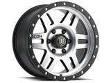ICON Six Speed 17x8.5 5x150 25mm Offset 5.75in BS 116.5mm Bore Satin Black/Machined Wheel