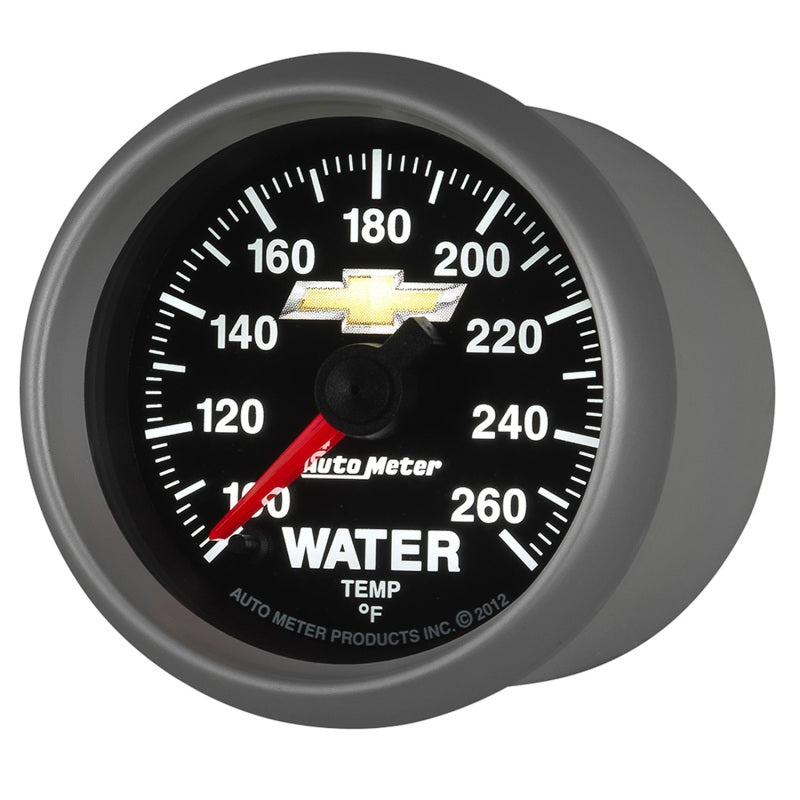 AutoMeter Gauge Water Temp 2-1/16in. 100-260 Deg. F Digital Stepper Motor Chevy Gold Bowtie