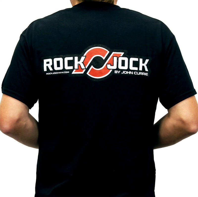 RockJock T-Shirt w/ Patch Logo on Front and Large Logo on Back Black XXXL