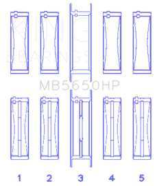 King Engine Bearings Ford 370/429/460 16V OHV (Standard Size) Crankshaft Main Bearing Set