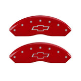 MGP Front set 2 Caliper Covers Engraved Front Bowtie Red finish silver ch