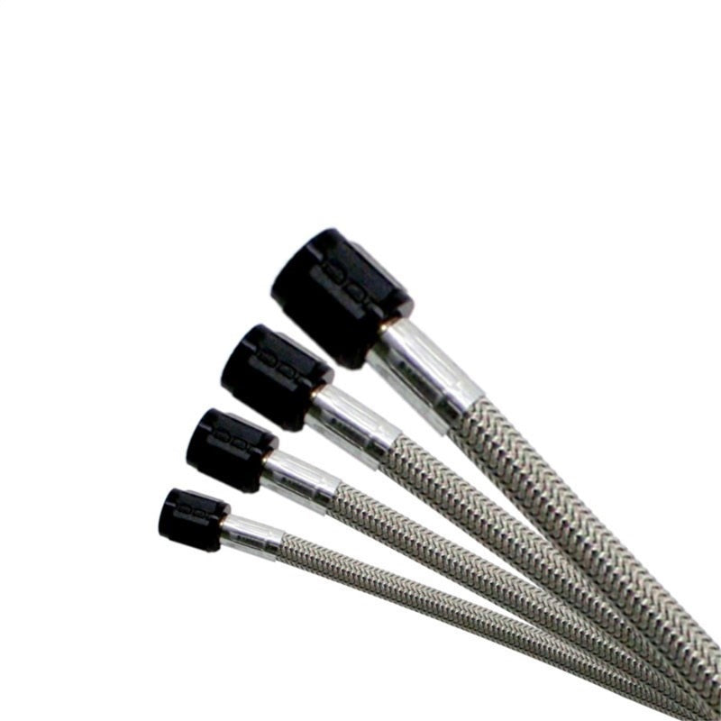 Nitrous Express 4AN 12in Stainless Steel Braided Hose - Black - GTR Auto