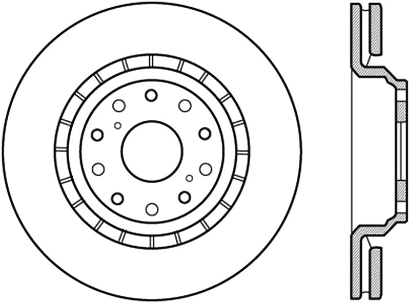 StopTech Sport Cross Drilled Brake Rotor - Front Right