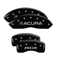 Load image into Gallery viewer, MGP 4 Caliper Covers Engraved Front Acura Rear RDX Black Finish Silver Char 2016 Acura RDX