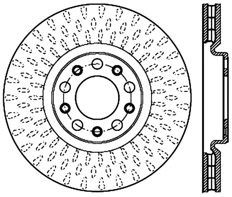 StopTech 13-14 Dodge Dart / 2015 Jeep Renegade / 2015 Chrysler 200 Slotted Left Front Cryo Rotor