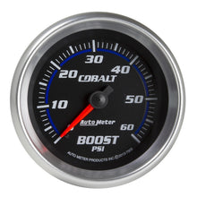 Load image into Gallery viewer, Autometer Cobalt 2-5/8in Mechanical Boost Gauge 60 PSI