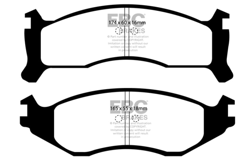 EBC 91-94 Chrysler Town & Country 3.3 (14in Wheels) Greenstuff Front Brake Pads