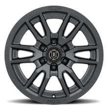 Load image into Gallery viewer, ICON Vector 6 17x8.5 6x5.5 25mm Offset 5.75in BS 93.1mm Bore Satin Black Wheel